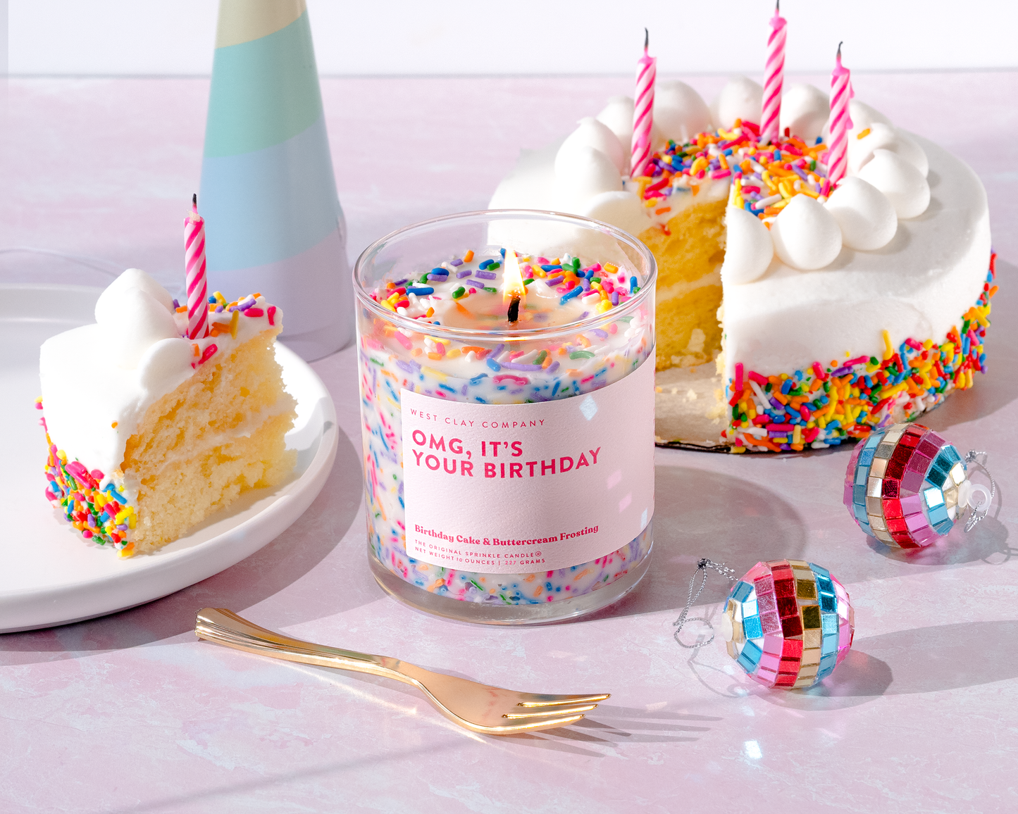 Birthday Sprinkle Candle - Vanilla Buttercream Cake